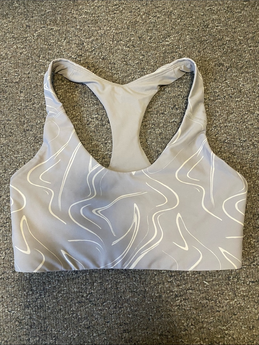 Seamless Light Gray Racerback Sports Bra - Medium Support - Old Navy